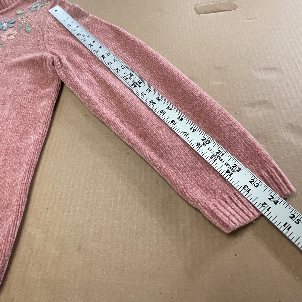 Alfred Dunner Women's XLarge Beaded Embroidered Floral Chenille Mock Sweater - Picture 10 of 14